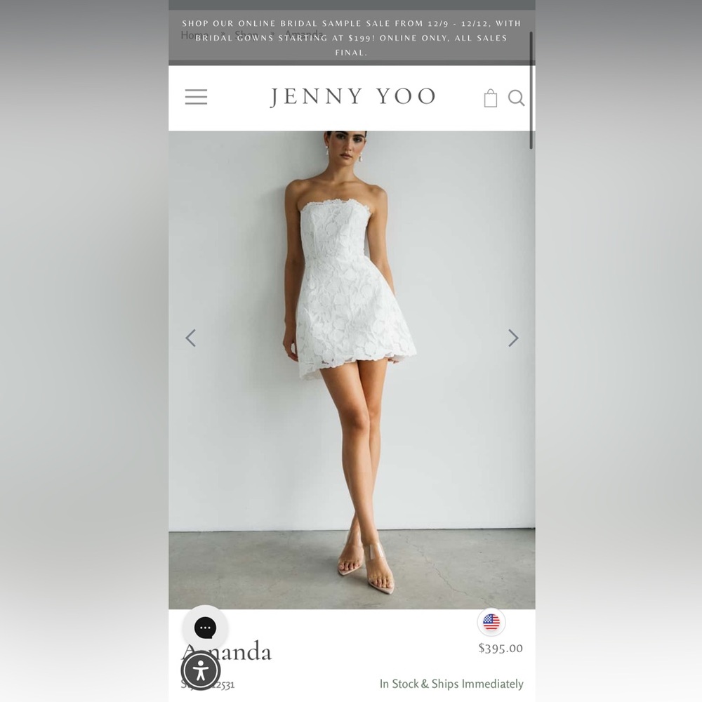 Jenny Yoo White Strapless Dress
